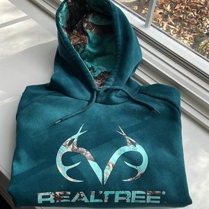Real Tree teal sweatshirt